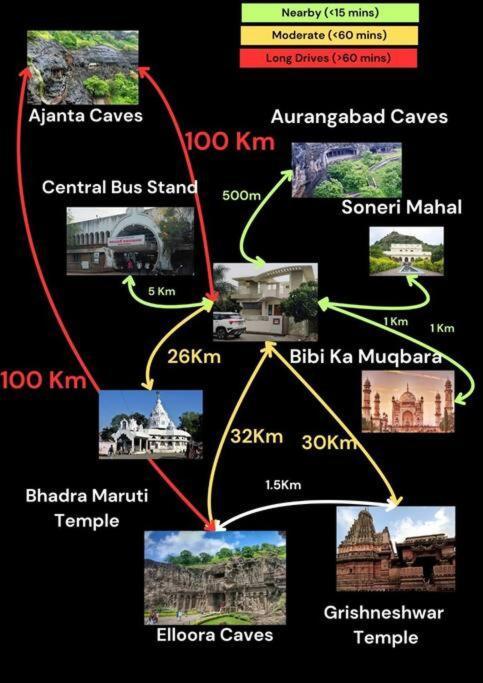 Private & Elegant 3Bhk Villa, Hillside Hideaway, 10 Mins From Mh Bus Stand Aurangabad  Eksteriør billede